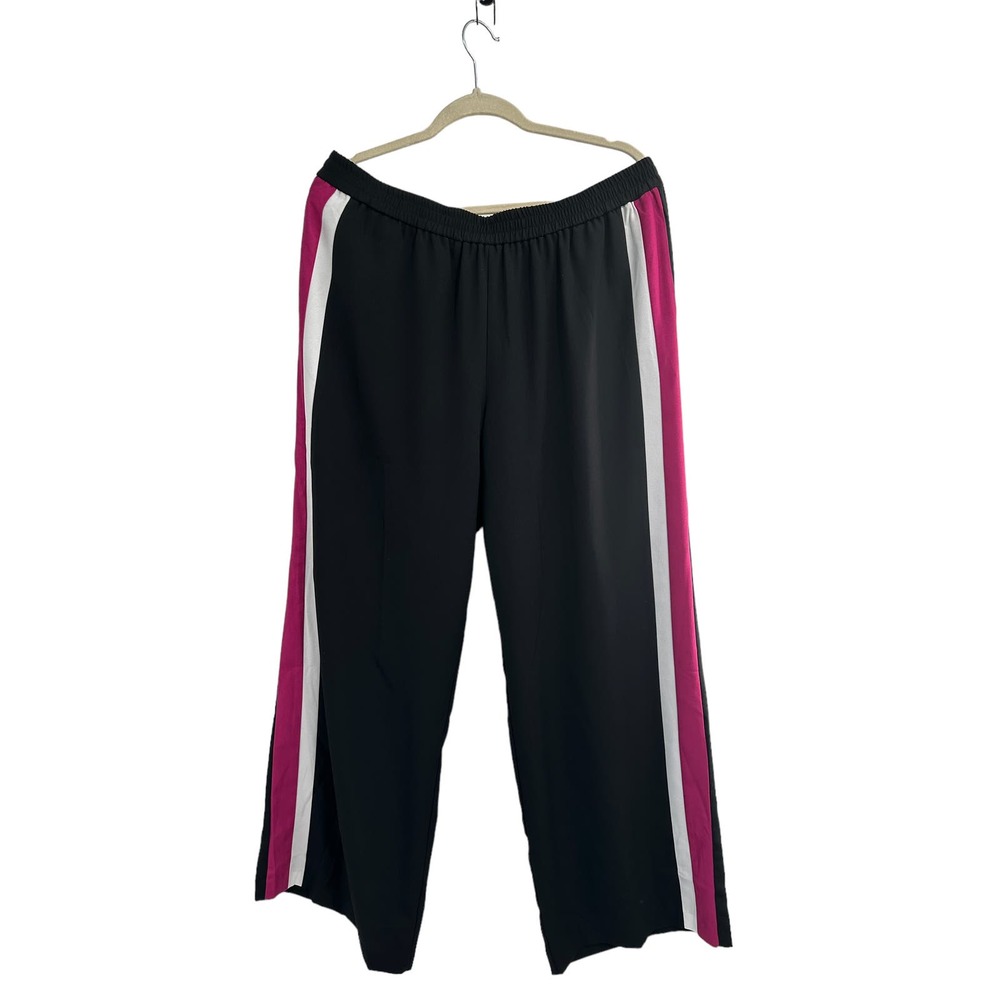 NWT Bar III Women's Deep Black Striped Casual Sweatpants XXL